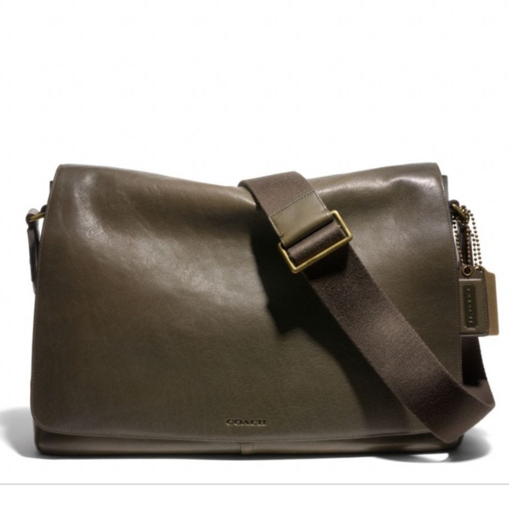 Grey Coach Bleecker Legacy Leather Courier Bag
